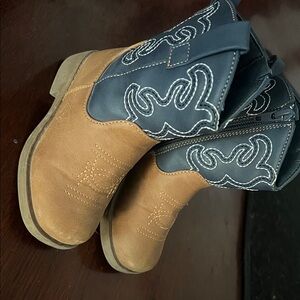 Brown and Blue Cowboy Boots
